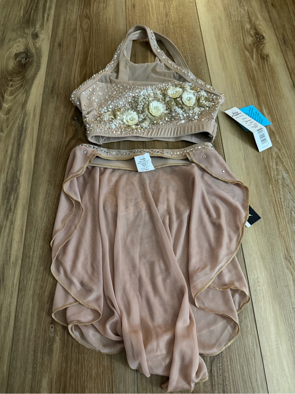 Embellished tan/ beige Two-Piece dance